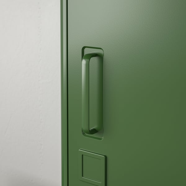 IDÅSEN high cabinet with drawer and doors, dark green, 45x172 cm