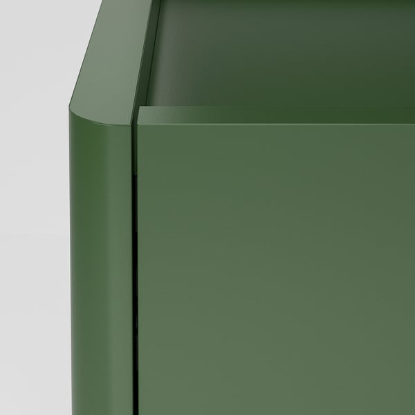 IDÅSEN cabinet with doors and drawers, dark green, 80x47x119 cm