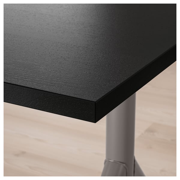 IDÅSEN desk, black/dark grey, 160x80 cm