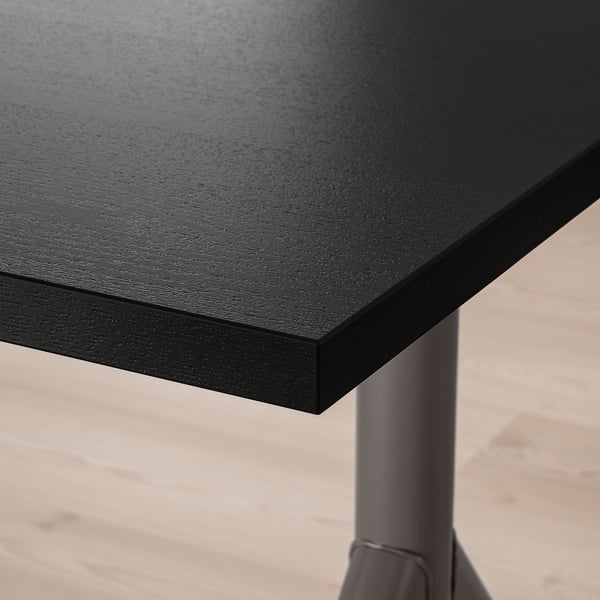 IDÅSEN desk, black/dark grey, 120x70 cm