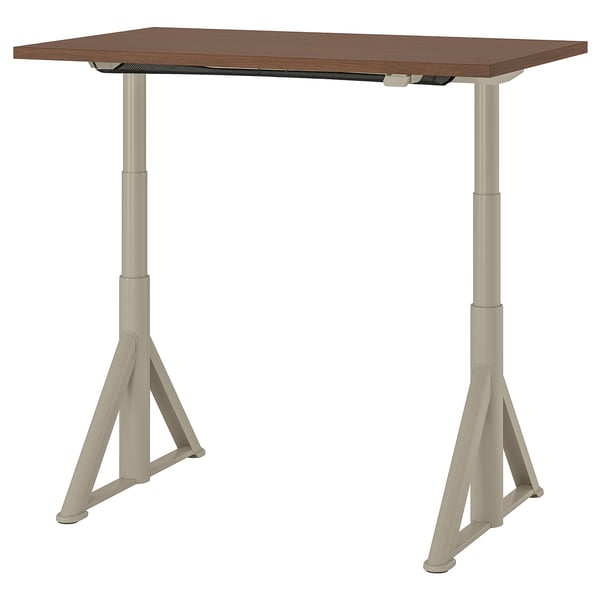 IDÅSEN desk sit/stand, brown/beige, 120x70 cm