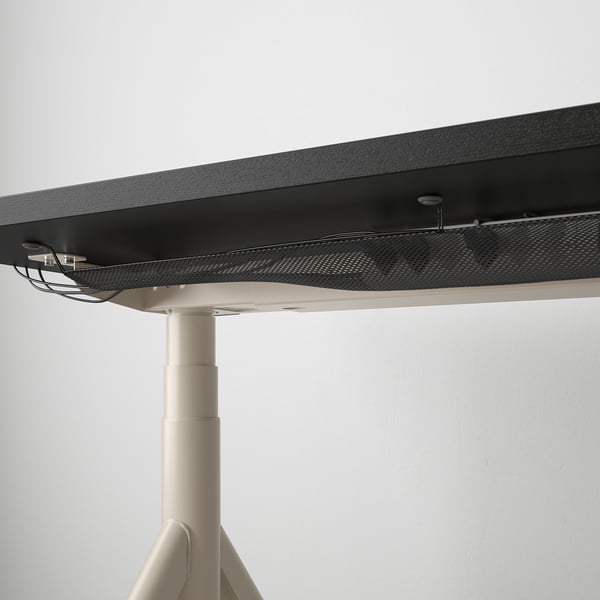 IDÅSEN desk sit/stand, black/beige, 120x70 cm