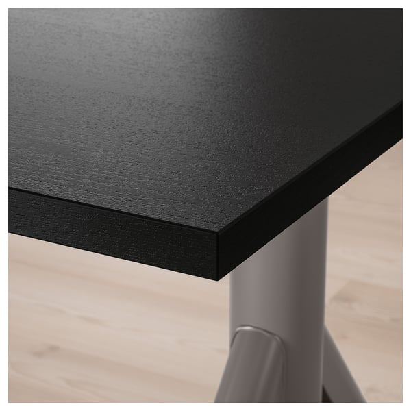 IDÅSEN desk sit/stand, black/dark grey, 160x80 cm
