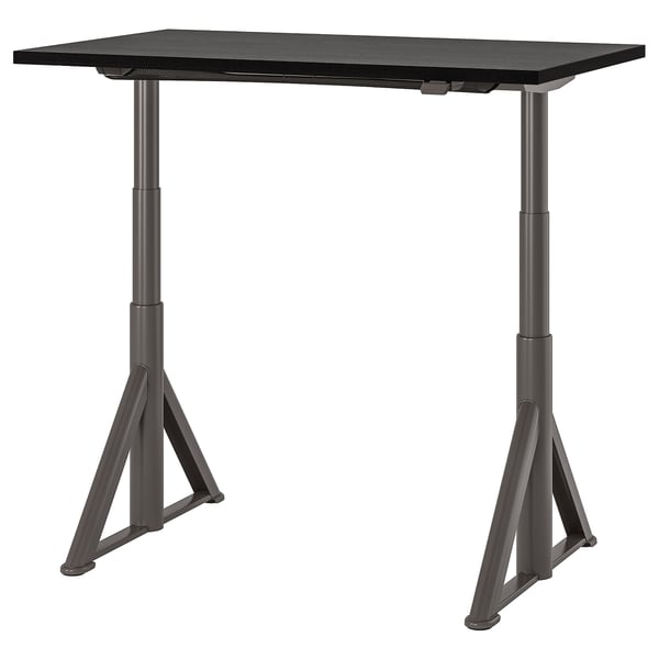 IDÅSEN desk sit/stand, black/dark grey, 120x70 cm