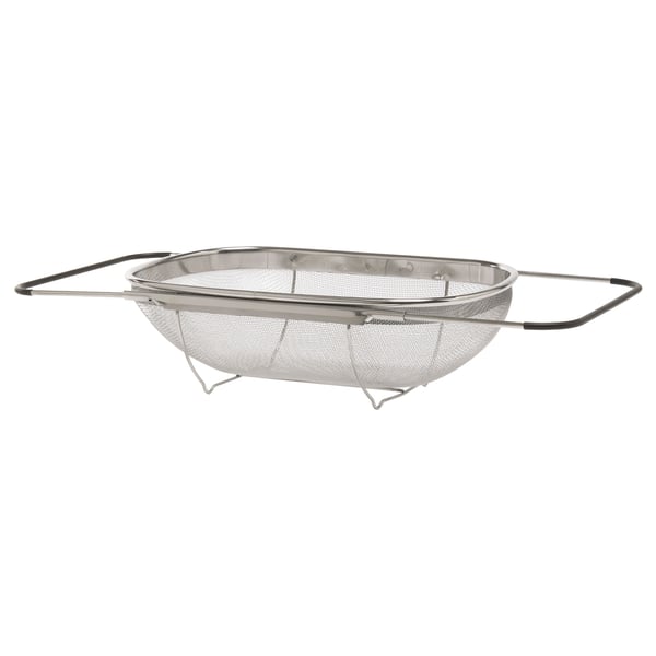 IDEALISK colander, stainless steel/black, 34x23 cm