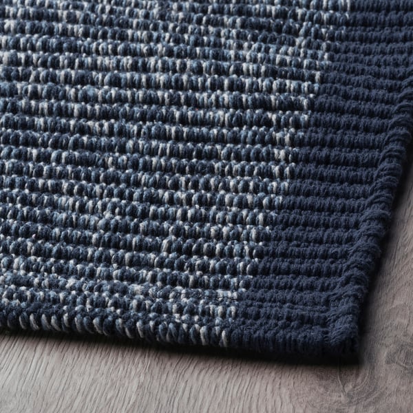 IDROTTSPLATS rug, flatwoven, blue, 80x200 cm