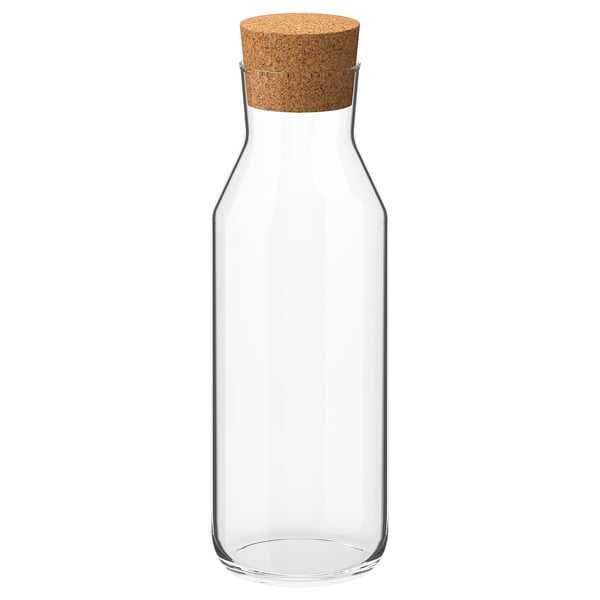 IKEA 365+ carafe with stopper, clear glass/cork, 1 l