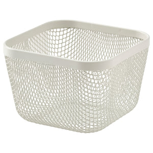 IKEA 365+ food storage basket, metal/white, 14x14x10 cm