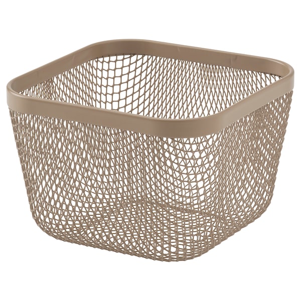 IKEA 365+ food storage basket, metal/light grey-brown, 14x14x10 cm