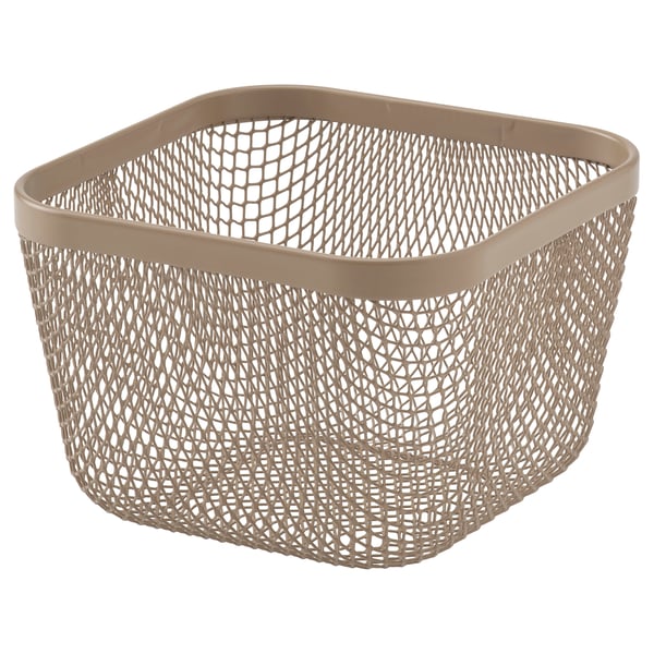 IKEA 365+ food storage basket, metal/light grey-brown, 14x14x10 cm