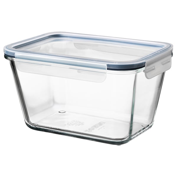 IKEA 365+ food container with lid, rectangular glass/plastic, 1.8 l