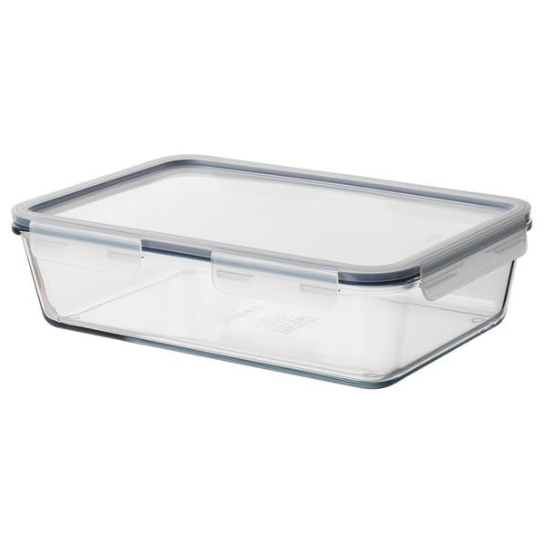 IKEA 365+ food container with lid, rectangular/glass plastic, 3.1 l