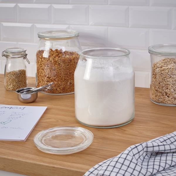 IKEA 365+ jar with lid, glass, 17 cm