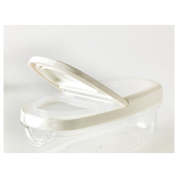 IKEA 365+ dry food jar with lid, transparent/white, 17x8 cm