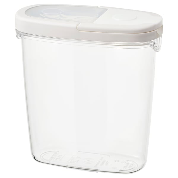 IKEA 365+ dry food jar with lid, transparent/white, 1.3 l