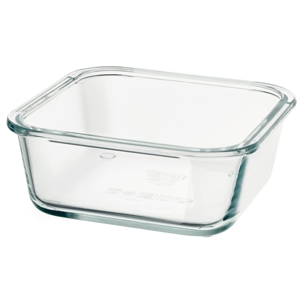 IKEA 365+ food container, square/glass, 600 ml