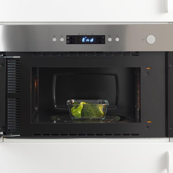 IKEA 365+ food container, square/glass, 600 ml