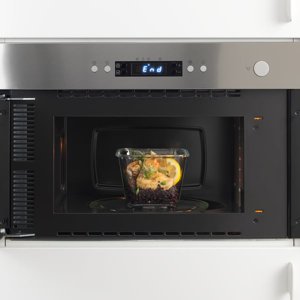 IKEA 365+ food container, square/glass, 1.2 l