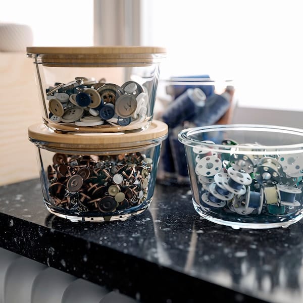 Ikea IKEA 365+ - Food container, round/glass, 600 ml