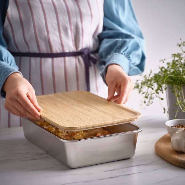 IKEA 365+ lid, large rectangular/bamboo, 32x21 cm