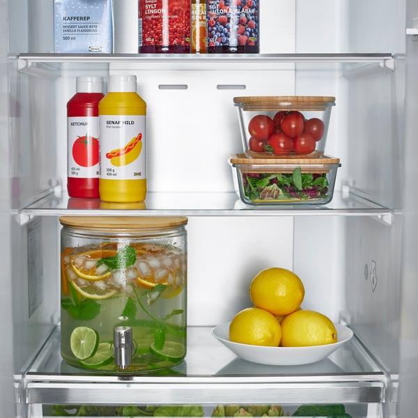 IKEA 365+ jar with tap, bamboo/clear glass, 4 l