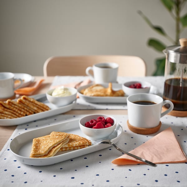 IKEA 365+ serving plate, white, 27x15 cm