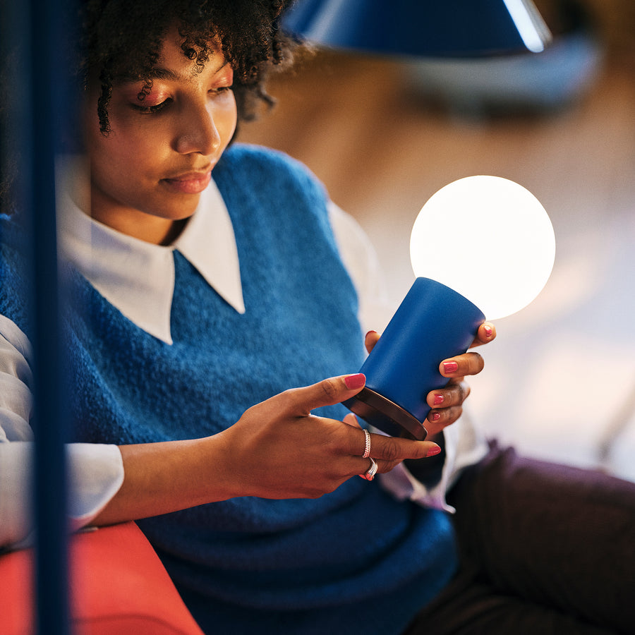 IKEA PS 2026 LED portable lamp, battery-operated dimmable/blue light yellow, 22 cm