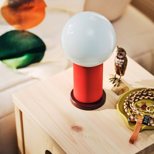 IKEA PS 2026 LED portable lamp, battery-operated dimmable/red light blue, 22 cm