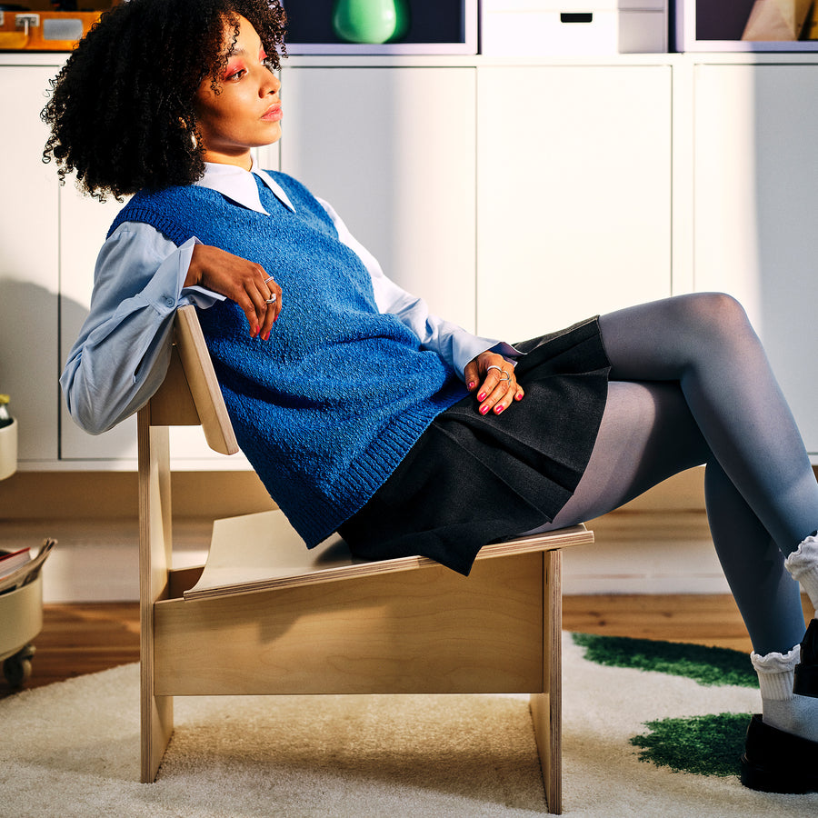IKEA PS 2026 easy chair, birch, 50x67x61 cm