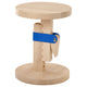 IKEA PS 2026 stool, height adjustable birch/clear lacquered bright blue, 32 cm