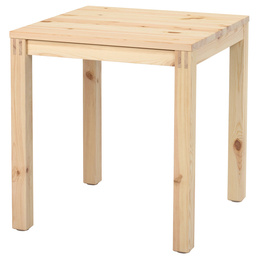 IKEA PS 2026 table with drawer, pine clear lacquered, 70x70 cm