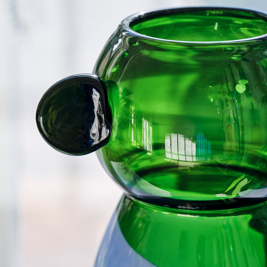 IKEA PS 2026 vase, glass/blue/green, 38 cm