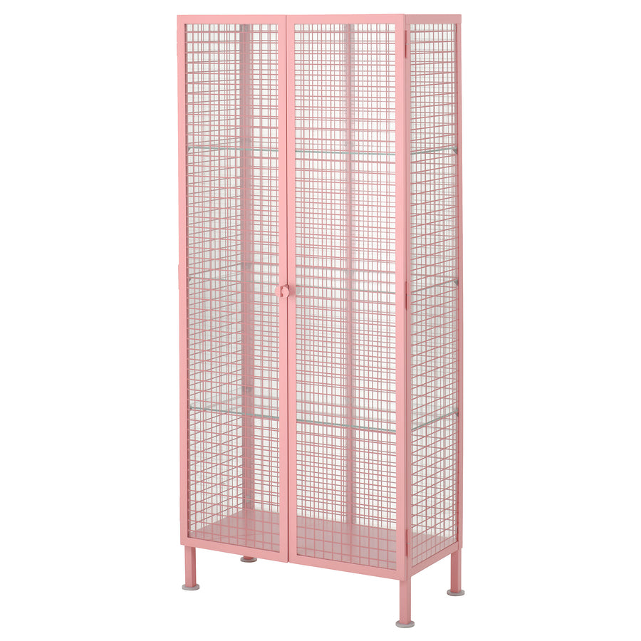 IKEA PS 2026 glass-door cabinet, light pink, 73x36x160 cm