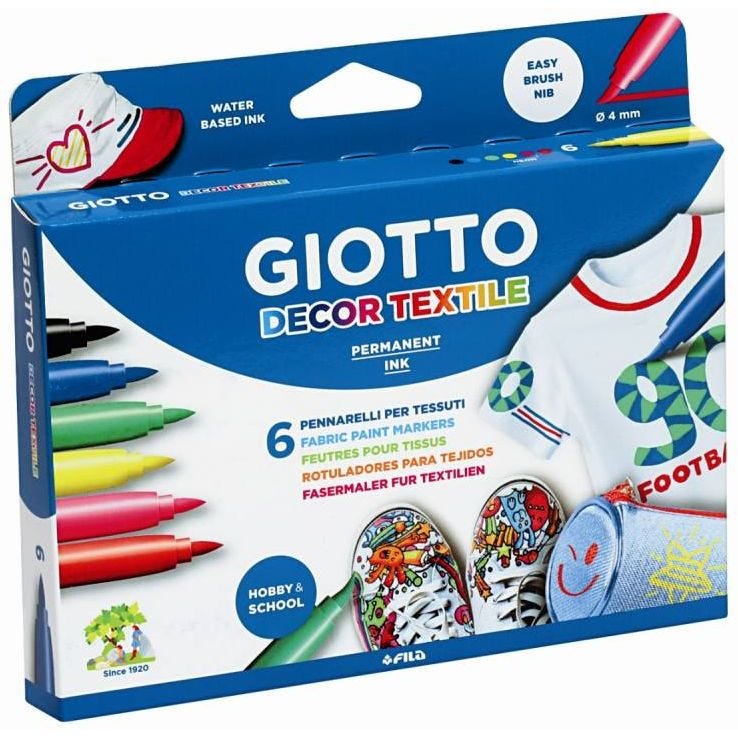 6 GIOTTO FABRIC MARKERS