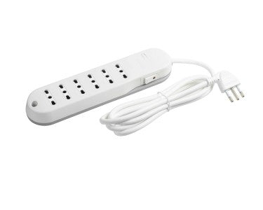 Power Strip 6 Outlets 10/16A Plug 10A