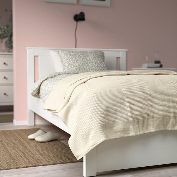 Ikea INDIRA - Bedspread, natural/unbleached cotton, 230x250 cm