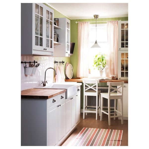 Ikea INGOLF - Bar stool with backrest, white, 63 cm