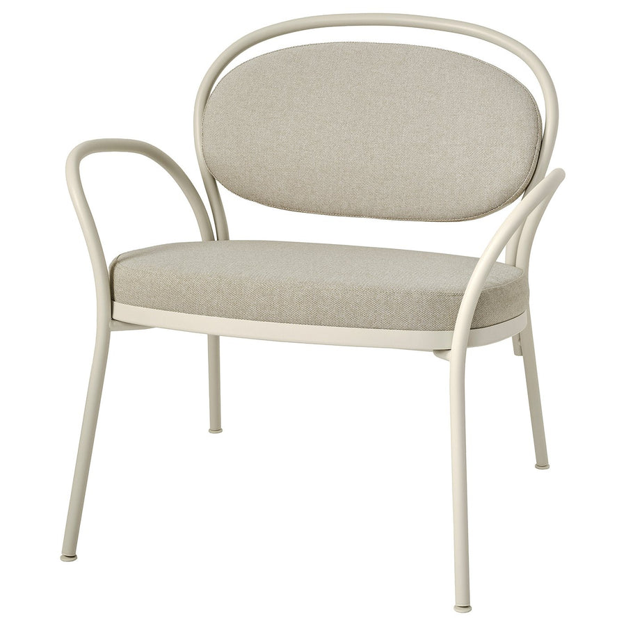 ISMANTORP armchair, metal light grey-beige/Tibbleby light beige, 72x71x66 cm
