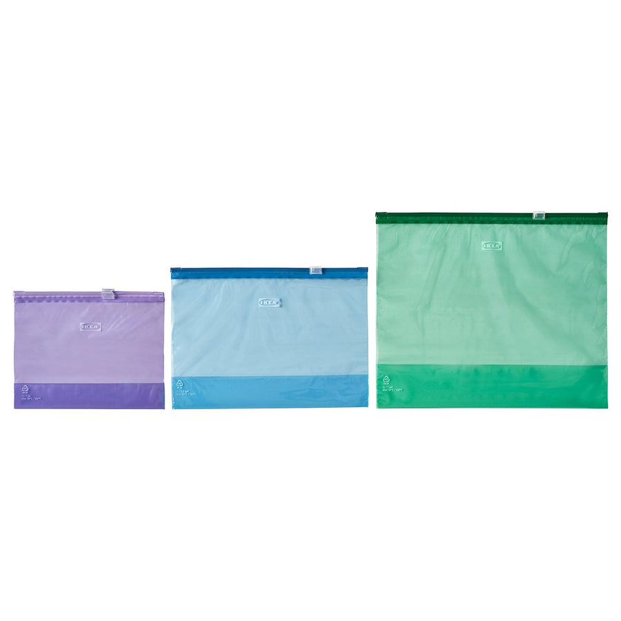 ISTAD resealable bag, with slider/mixed colours, 1/2/4 l, 80 pack