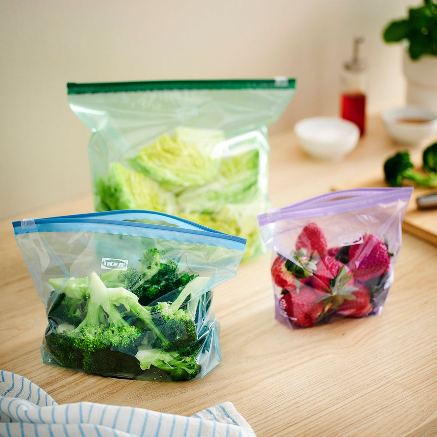 ISTAD resealable bag, with slider/mixed colours, 1/2/4 l, 80 pack