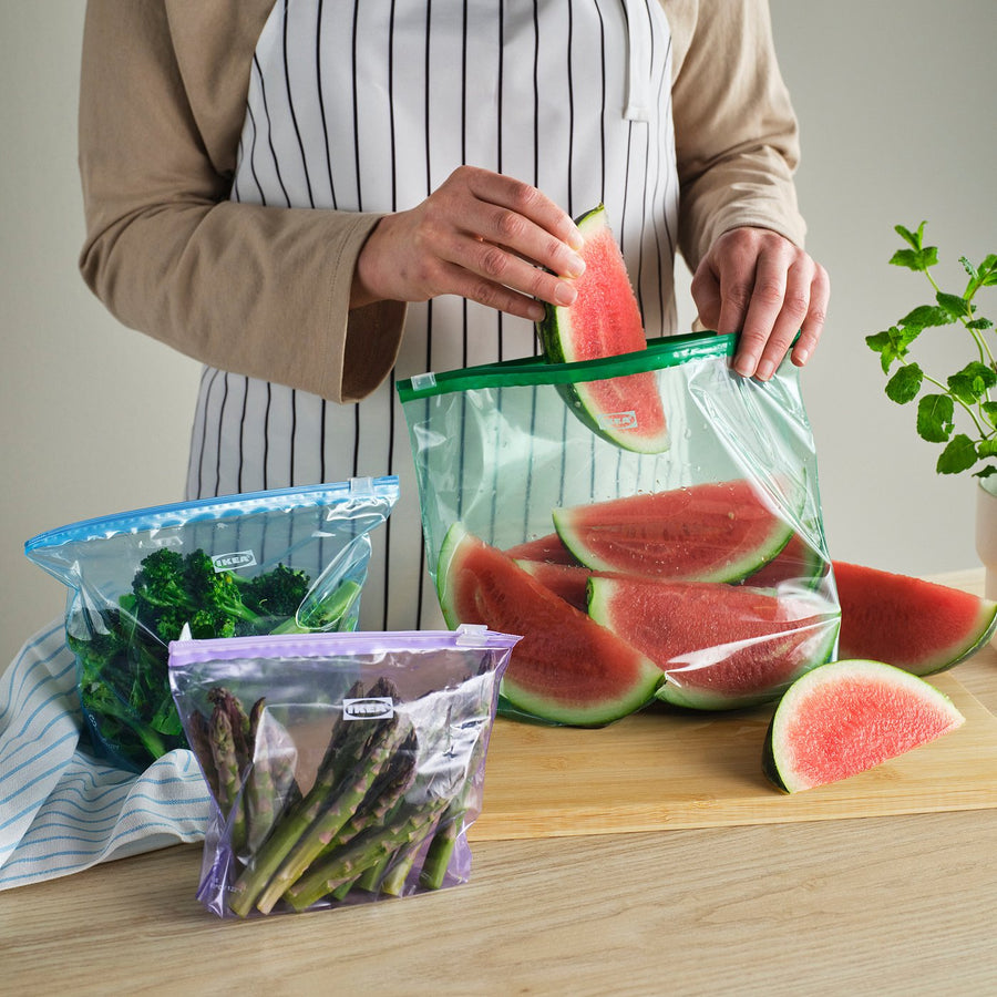 ISTAD resealable bag, with slider/mixed colours, 1/2/4 l, 80 pack