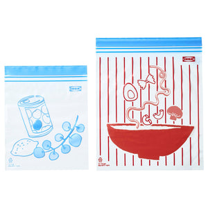 ISTAD resealable bag, patterned blue/red, 1.0/2.0 l, 50 pack