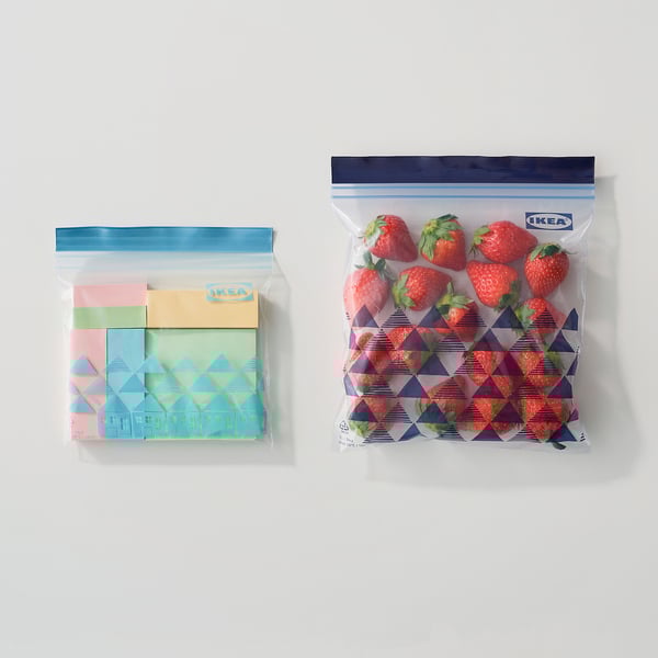 ISTAD resealable bag, patterned/blue, 1/0.4 l, 60 pack