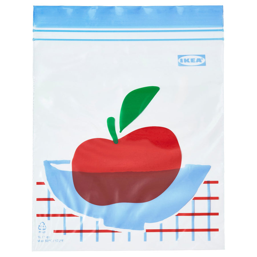 ISTAD resealable bag, multicolour/patterned, 1.0 l, 20 pack