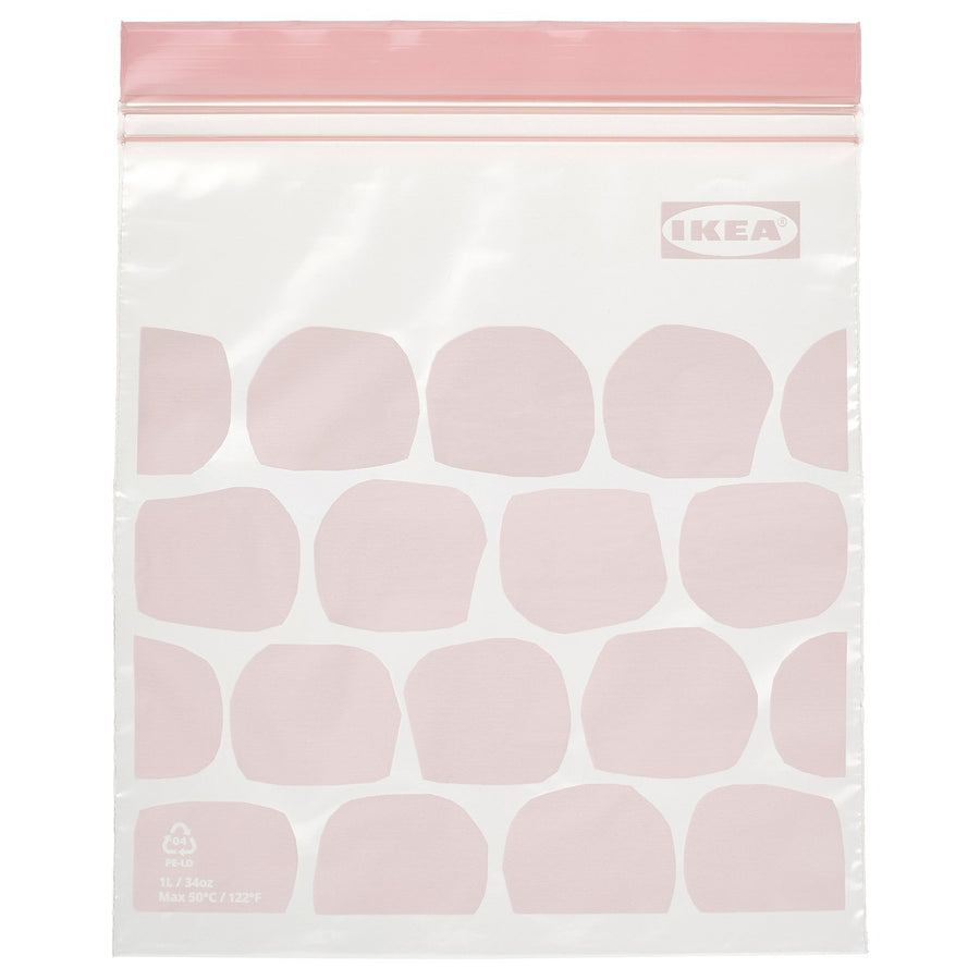 ISTAD resealable bag, light pink, 1 l, 25 pack