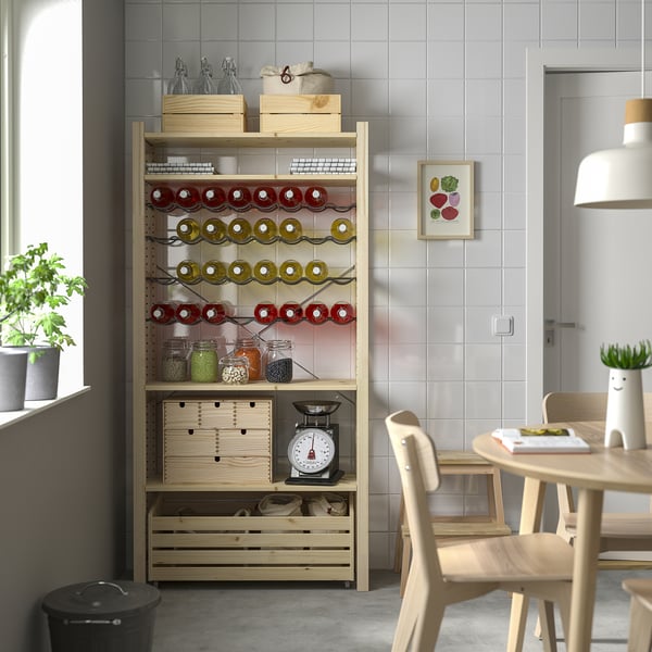 IVAR 1 section/bottle racks, pine, 89x30x179 cm