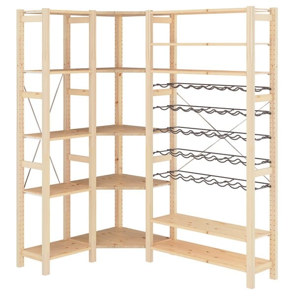 Ikea IVAR - 3 sections/corner, with bottle racks/pine, 103/144x30x179 cm