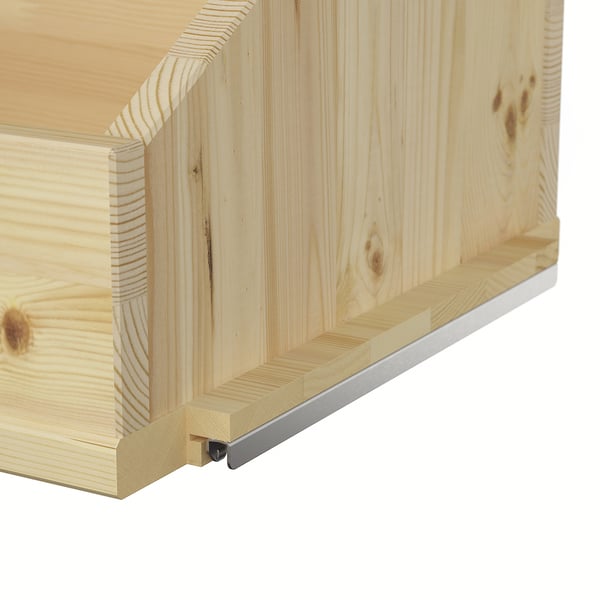 IVAR box shelf with divider, pine, 83x30x25 cm