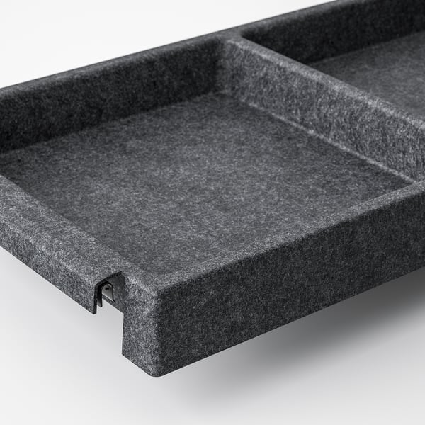 IVAR shelf, dark grey/felt, 83x30 cm