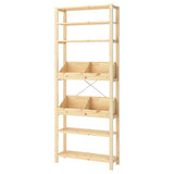 IVAR shelving unit, with 2 box shelves/pine, 89x30x226 cm